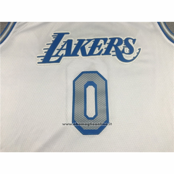 Maglia Los Angeles Lakers Russell Westbrook #0 Citta 2020-21 Bianco